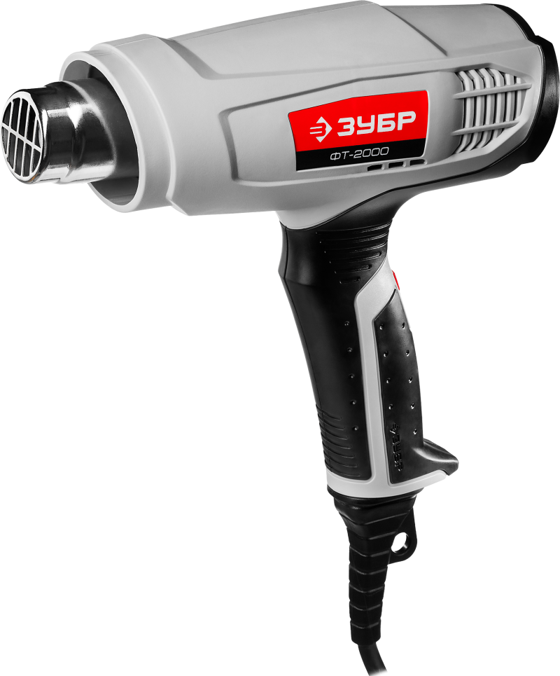 Фен технический (строительный), ЗУБР ФТ-2000, насадки 3 шт, 2 режима ФТ-2000