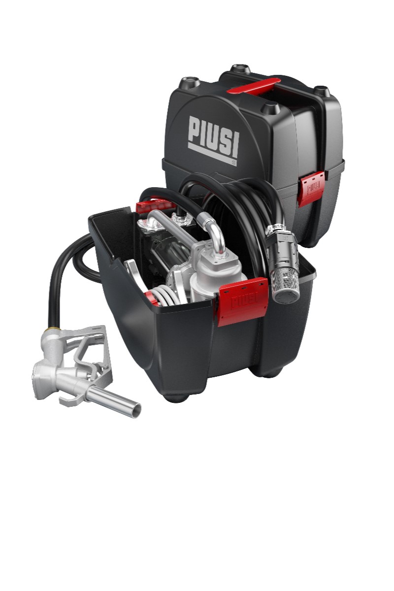 Piusibox 24V PRO - Мобильный комплект для перекачки ДТ в ящике (мех. пист., фильтр), 43 л/мин