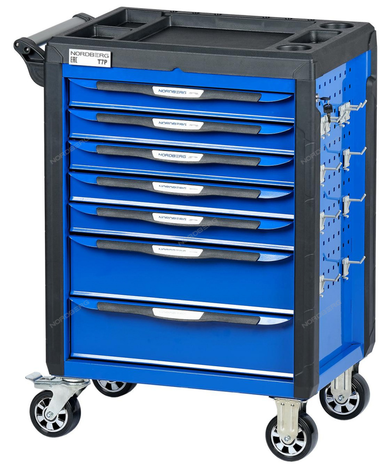 Тележка инструментальная с системой защиты от опрокидывания (синяя) T7P(B) NORDBERG