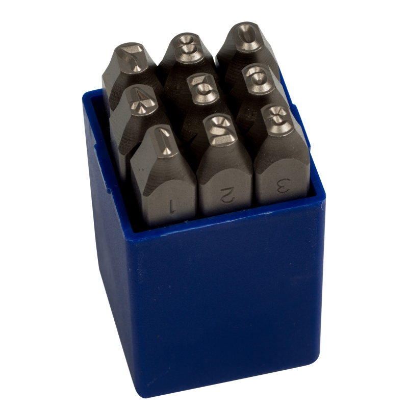 KING TONY Набор ударных клейм 5 мм, цифры, 9 предметов, хвостовик HRC 40  11509SQ05