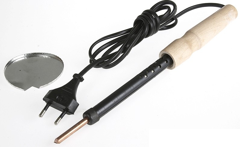 Электропаяльник с деревянной рукояткой, 40Вт 55407-40