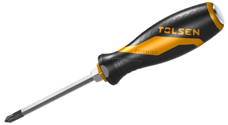 TOLSEN Отвертка крестовая "GRIPro", Phillips №2, 100 мм, силовая TT20124