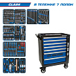 KING TONY Набор инструментов "CLAIM" в чёрной тележке, 286 предметов 9G35-286MRV